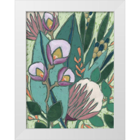 Tropical Reverie I White Modern Wood Framed Art Print by Vess, June Erica