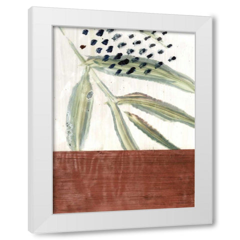 Ceramic Leaves I White Modern Wood Framed Art Print by Stramel, Renee W.