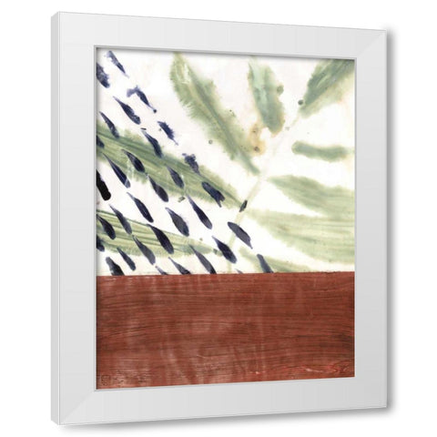 Ceramic Leaves II White Modern Wood Framed Art Print by Stramel, Renee W.