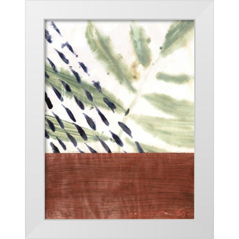 Ceramic Leaves II White Modern Wood Framed Art Print by Stramel, Renee W.