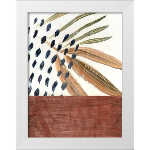 Ceramic Leaves III White Modern Wood Framed Art Print by Stramel, Renee W.