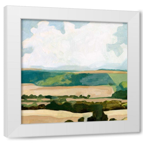 Fieldscape I White Modern Wood Framed Art Print by Caroline, Emma