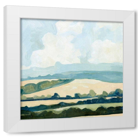 Fieldscape II White Modern Wood Framed Art Print by Caroline, Emma