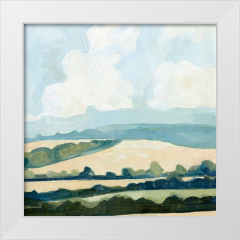 Fieldscape II White Modern Wood Framed Art Print by Caroline, Emma