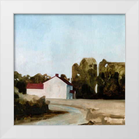 Quiet Farmhouse II White Modern Wood Framed Art Print by Caroline, Emma