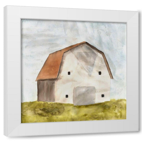 Embellished Serene Barn White Modern Wood Framed Art Print by Caroline, Emma