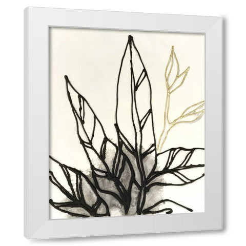 Embellished Tropical Contour II White Modern Wood Framed Art Print by Vess, June Erica