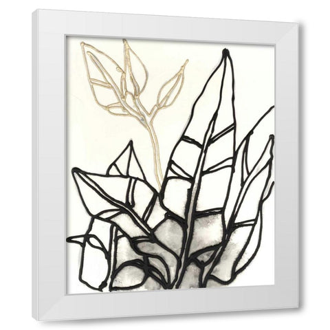 Embellished Tropical Contour III White Modern Wood Framed Art Print by Vess, June Erica