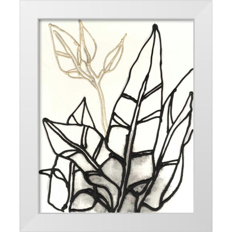 Embellished Tropical Contour III White Modern Wood Framed Art Print by Vess, June Erica