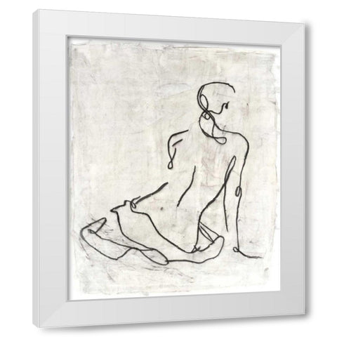 Embellished Gestural Contour I White Modern Wood Framed Art Print by Harper, Ethan
