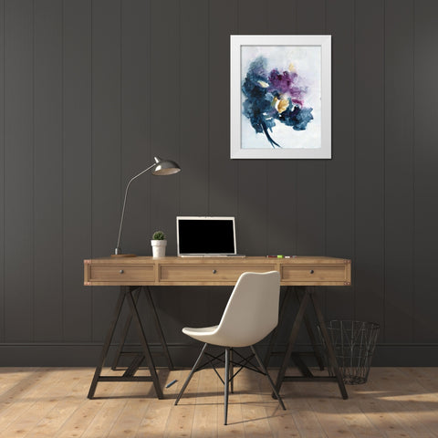 Bouquet I White Modern Wood Framed Art Print by Combs, Joyce