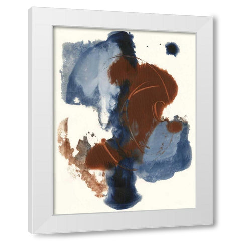 Denim and Rust I White Modern Wood Framed Art Print by Combs, Joyce