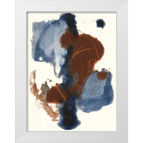 Denim and Rust I White Modern Wood Framed Art Print by Combs, Joyce