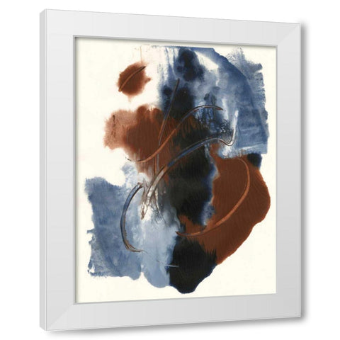 Denim and Rust II White Modern Wood Framed Art Print by Combs, Joyce