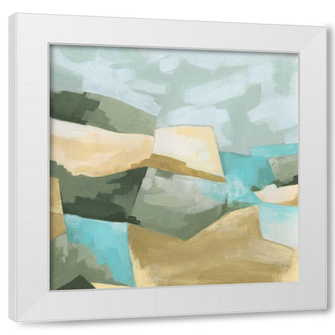 Optical Fields I White Modern Wood Framed Art Print by Vess, June Erica