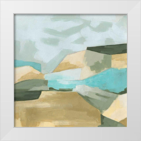 Optical Fields II White Modern Wood Framed Art Print by Vess, June Erica