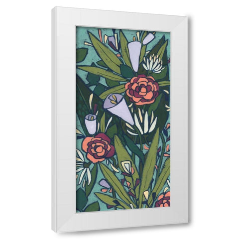 Lush Tropic Panel II White Modern Wood Framed Art Print by Vess, June Erica
