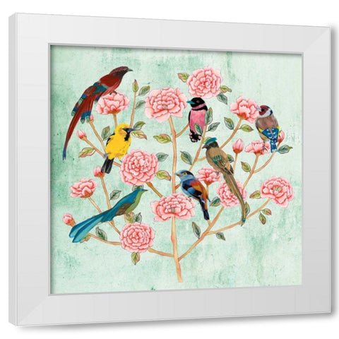 Minty Chinoiserie I White Modern Wood Framed Art Print by Wang, Melissa