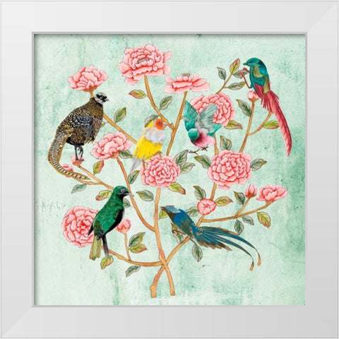 Minty Chinoiserie II White Modern Wood Framed Art Print by Wang, Melissa