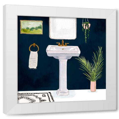 Boho Bath Sinks I White Modern Wood Framed Art Print by Borges, Victoria