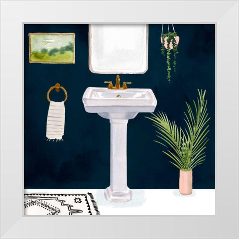 Boho Bath Sinks I White Modern Wood Framed Art Print by Borges, Victoria