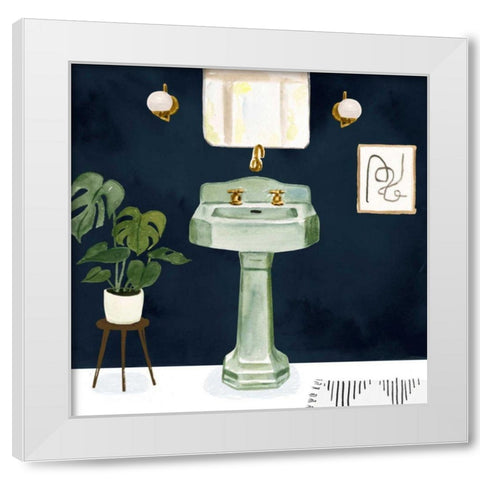 Boho Bath Sinks II White Modern Wood Framed Art Print by Borges, Victoria