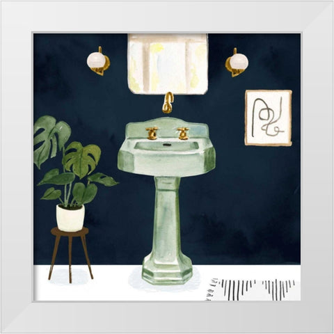 Boho Bath Sinks II White Modern Wood Framed Art Print by Borges, Victoria