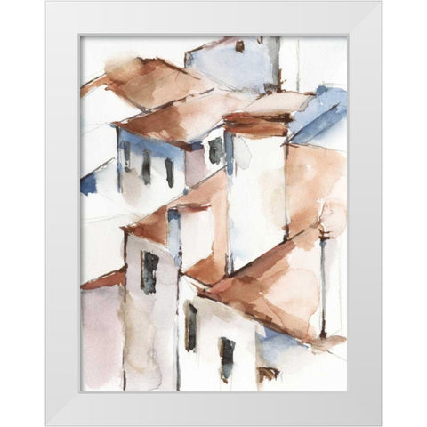 White Cottages II White Modern Wood Framed Art Print by Harper, Ethan