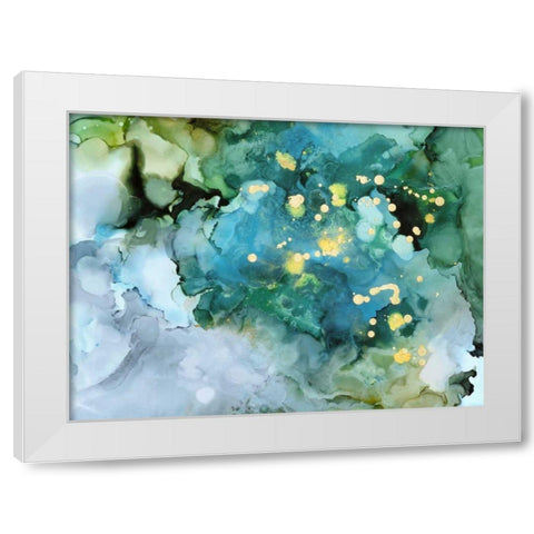 Aqua Brume I White Modern Wood Framed Art Print by Borges, Victoria