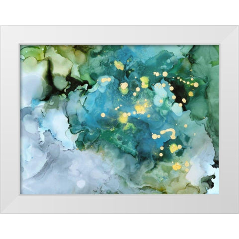 Aqua Brume I White Modern Wood Framed Art Print by Borges, Victoria