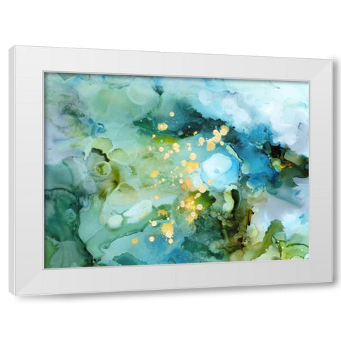 Aqua Brume II White Modern Wood Framed Art Print by Borges, Victoria