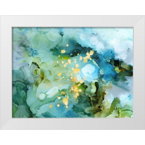 Aqua Brume II White Modern Wood Framed Art Print by Borges, Victoria