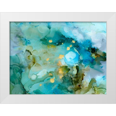 Aqua Brume II White Modern Wood Framed Art Print by Borges, Victoria