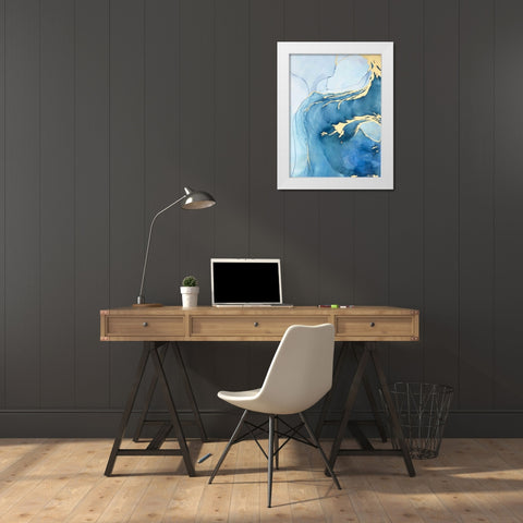 Sea Whirl I White Modern Wood Framed Art Print by Borges, Victoria