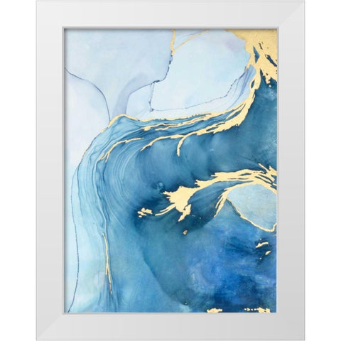 Sea Whirl I White Modern Wood Framed Art Print by Borges, Victoria