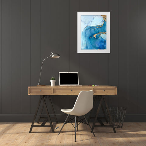 Sea Whirl I White Modern Wood Framed Art Print by Borges, Victoria