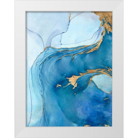 Sea Whirl I White Modern Wood Framed Art Print by Borges, Victoria
