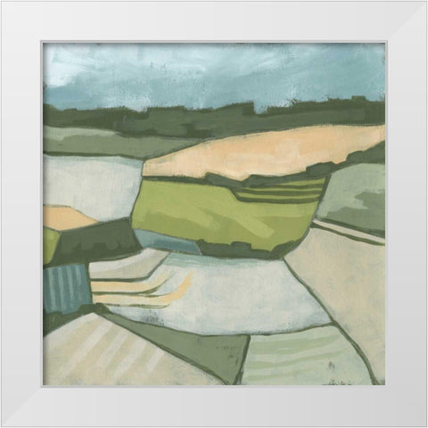 Field and Valley I White Modern Wood Framed Art Print by Vess, June Erica