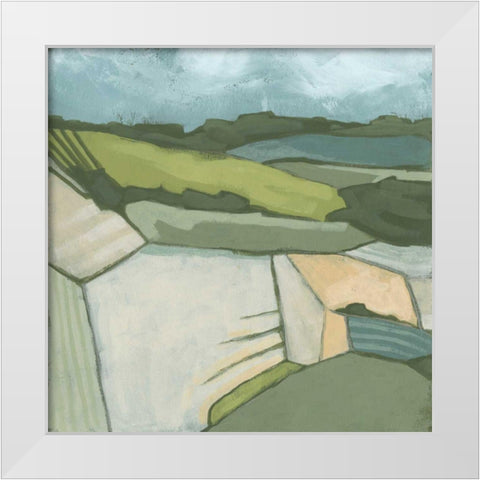 Field and Valley II White Modern Wood Framed Art Print by Vess, June Erica