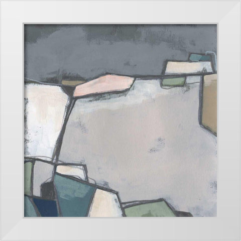 Birds Eye Valley III White Modern Wood Framed Art Print by Vess, June Erica
