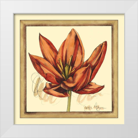 Tulip Study II White Modern Wood Framed Art Print by Goldberger, Jennifer