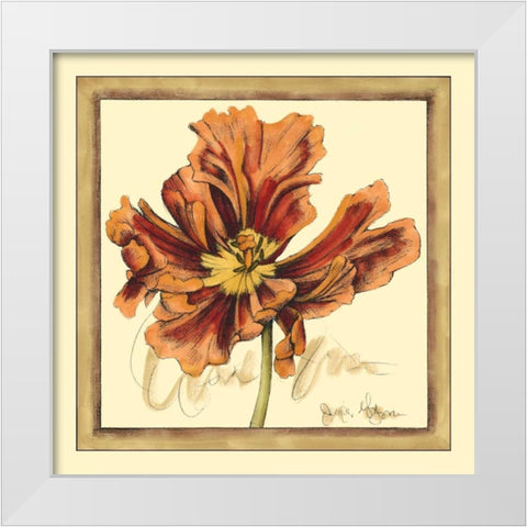Tulip Study III White Modern Wood Framed Art Print by Goldberger, Jennifer