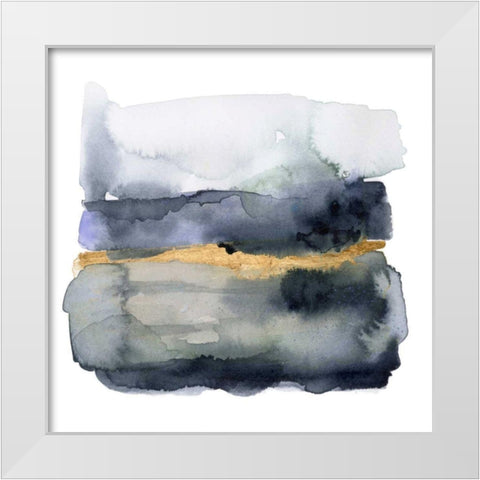 Golden Indigo I White Modern Wood Framed Art Print by Borges, Victoria