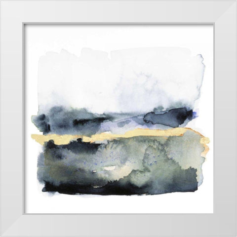 Golden Indigo II White Modern Wood Framed Art Print by Borges, Victoria