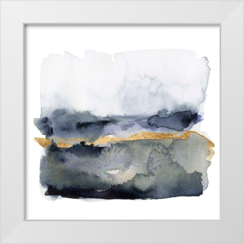 Golden Indigo II White Modern Wood Framed Art Print by Borges, Victoria