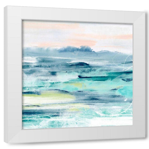 Beach Tides II White Modern Wood Framed Art Print by Vess, June Erica