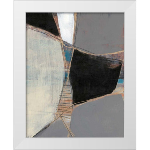 Segmented Neutrals I White Modern Wood Framed Art Print by Goldberger, Jennifer