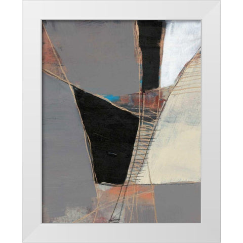 Segmented Neutrals II White Modern Wood Framed Art Print by Goldberger, Jennifer