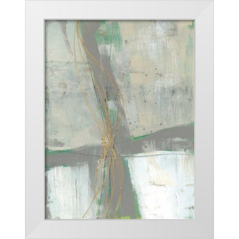 Golden Weave I White Modern Wood Framed Art Print by Goldberger, Jennifer