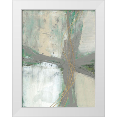 Golden Weave II White Modern Wood Framed Art Print by Goldberger, Jennifer